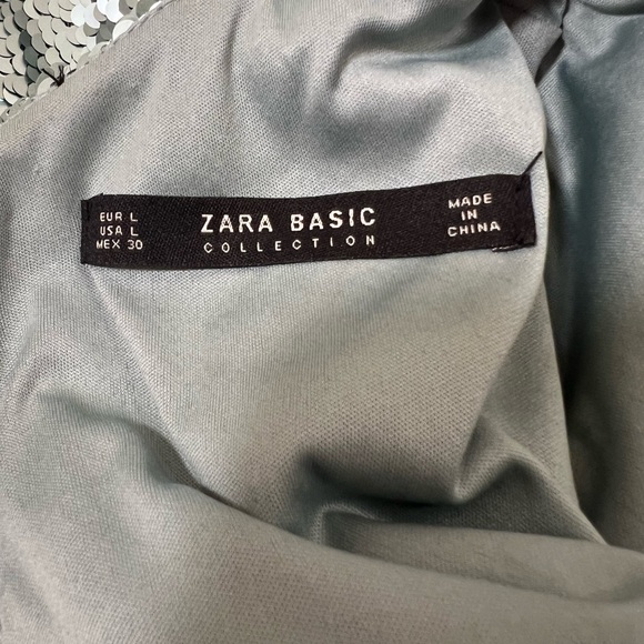 Zara Shimmering Green Sequin Mini Dress - Picture 14 of 15